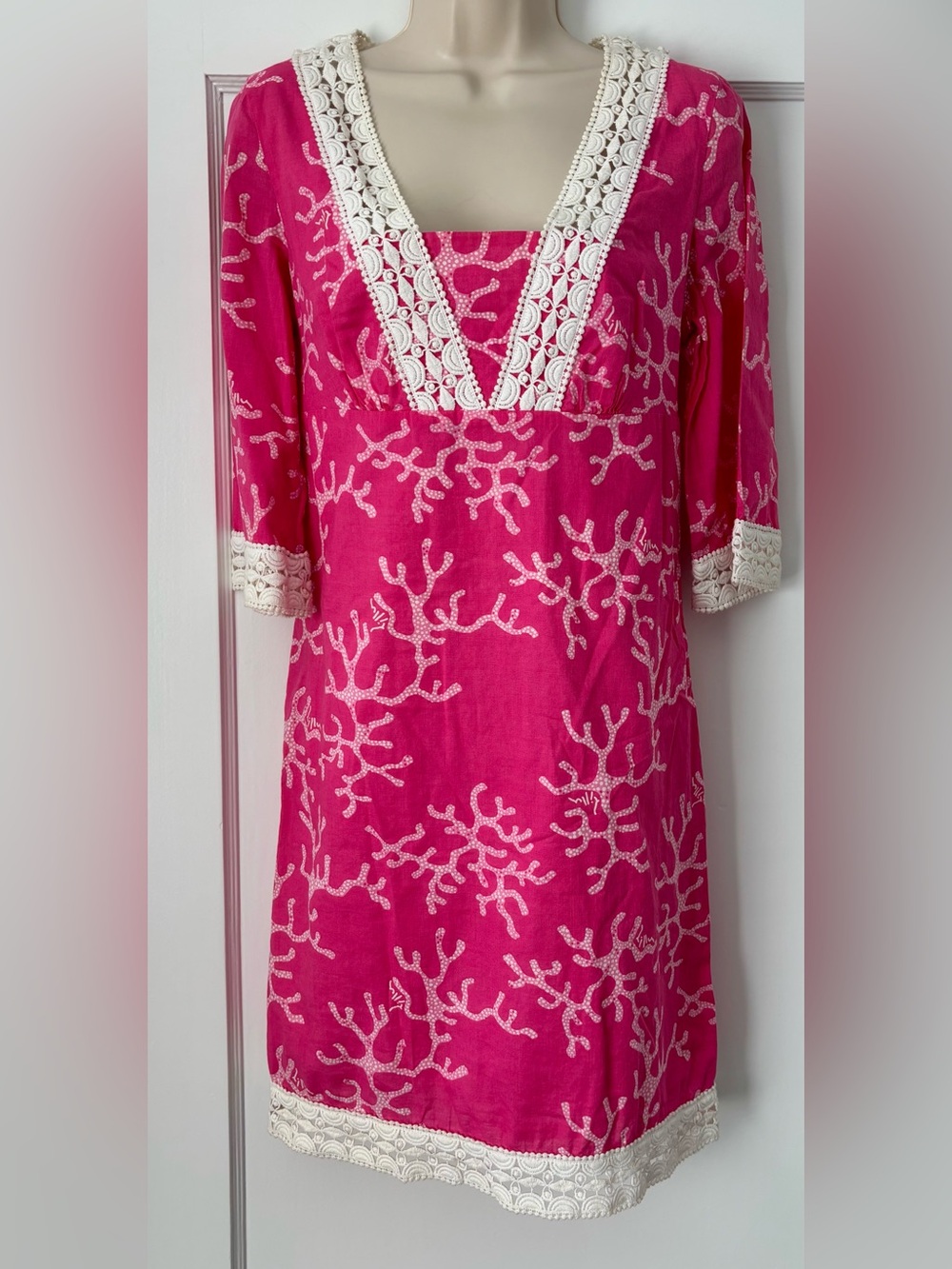 Lilly Pulitzer Sherman Tunic Dress – Pink Coral Print – Size 6